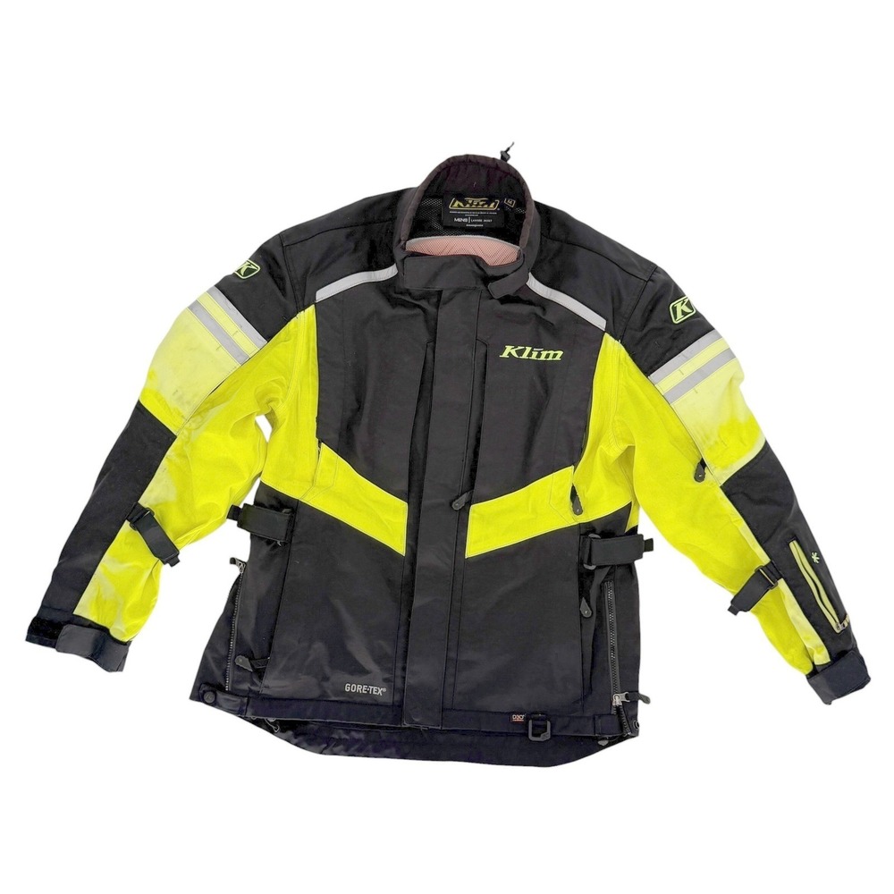 Klim Latitude Mens Motorcycle Jacket M Gore-Tex Hi-Vis Yellow Black D3O Armor